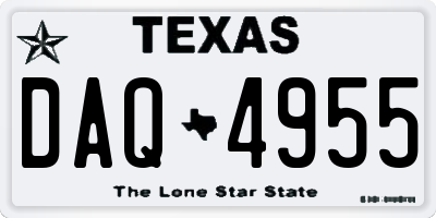 TX license plate DAQ4955