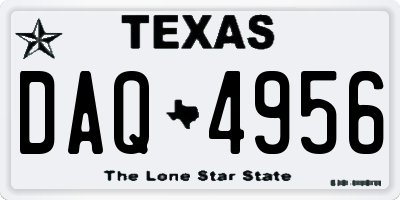 TX license plate DAQ4956