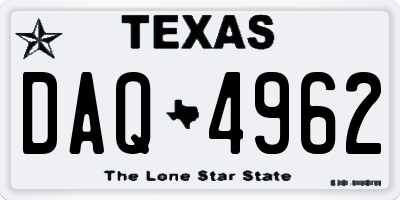 TX license plate DAQ4962