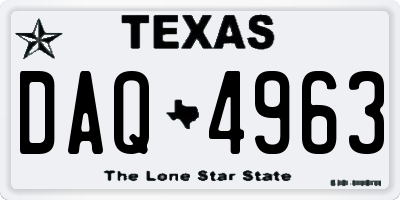 TX license plate DAQ4963