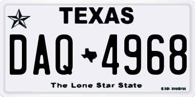 TX license plate DAQ4968