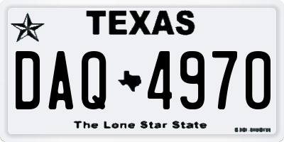 TX license plate DAQ4970