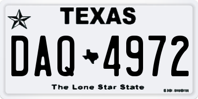 TX license plate DAQ4972