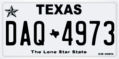 TX license plate DAQ4973