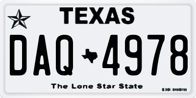 TX license plate DAQ4978