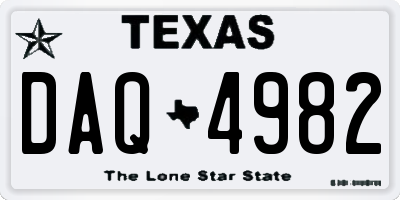 TX license plate DAQ4982