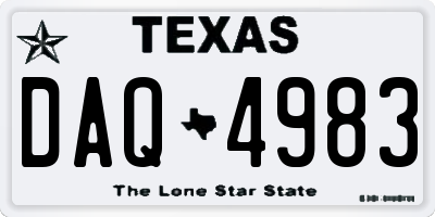 TX license plate DAQ4983