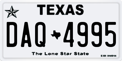 TX license plate DAQ4995
