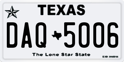 TX license plate DAQ5006