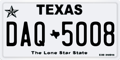 TX license plate DAQ5008
