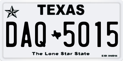 TX license plate DAQ5015