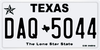 TX license plate DAQ5044