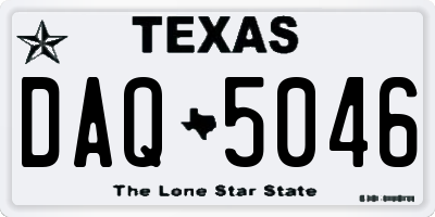 TX license plate DAQ5046