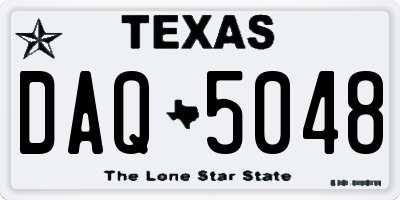 TX license plate DAQ5048