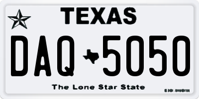 TX license plate DAQ5050