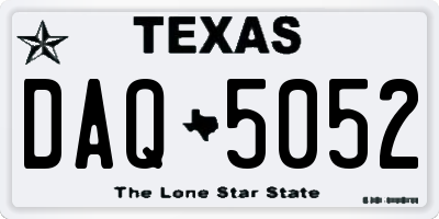 TX license plate DAQ5052