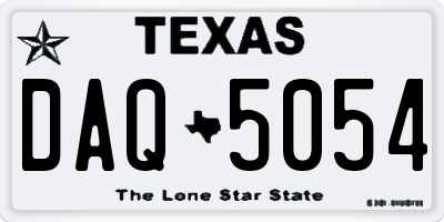 TX license plate DAQ5054