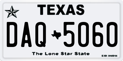 TX license plate DAQ5060