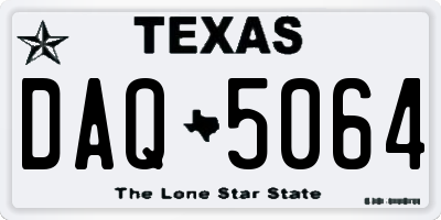 TX license plate DAQ5064