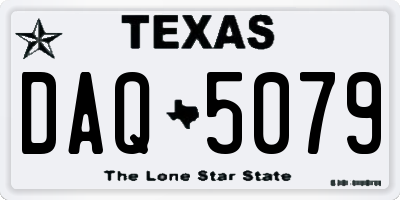 TX license plate DAQ5079