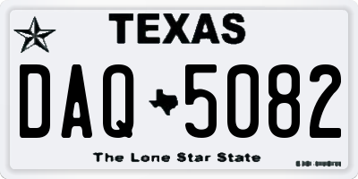 TX license plate DAQ5082