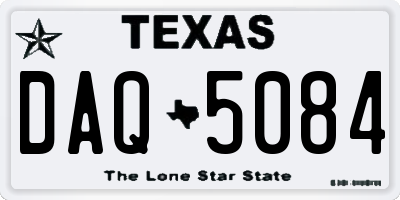 TX license plate DAQ5084