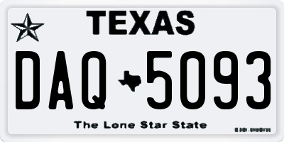 TX license plate DAQ5093