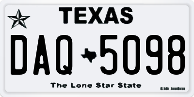 TX license plate DAQ5098