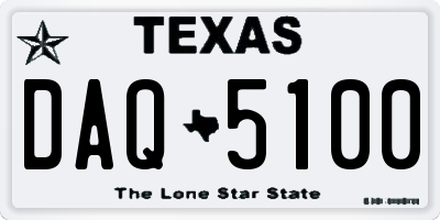 TX license plate DAQ5100