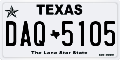 TX license plate DAQ5105
