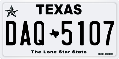 TX license plate DAQ5107