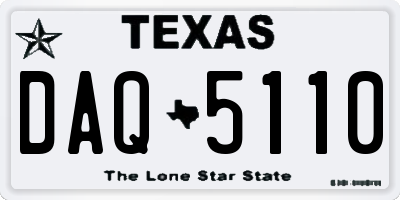 TX license plate DAQ5110