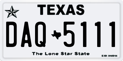 TX license plate DAQ5111