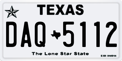 TX license plate DAQ5112