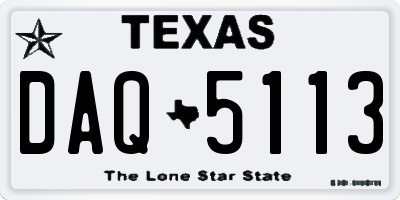 TX license plate DAQ5113
