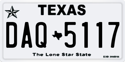 TX license plate DAQ5117