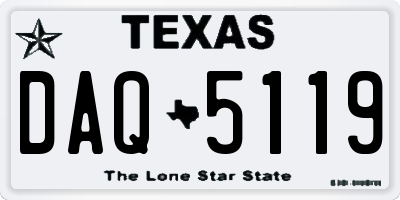TX license plate DAQ5119