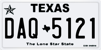 TX license plate DAQ5121
