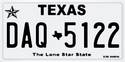 TX license plate DAQ5122
