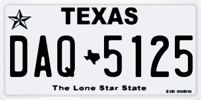TX license plate DAQ5125