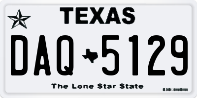 TX license plate DAQ5129