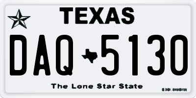 TX license plate DAQ5130