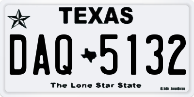 TX license plate DAQ5132