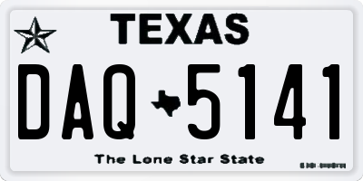 TX license plate DAQ5141