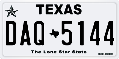 TX license plate DAQ5144