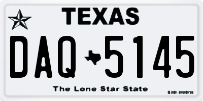 TX license plate DAQ5145