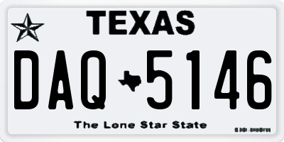 TX license plate DAQ5146