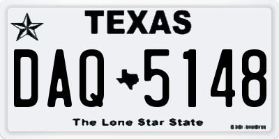 TX license plate DAQ5148