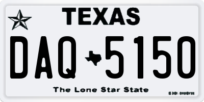 TX license plate DAQ5150
