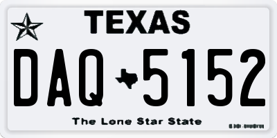 TX license plate DAQ5152